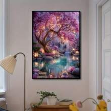 1件装DIY钻石画套装 - 精美风景图案DIY钻石画套装，圆形钻石，马赛克艺术工艺品，适合初学者，家居墙面装饰，独特礼物，不含画框 - 無框 - 查看 11