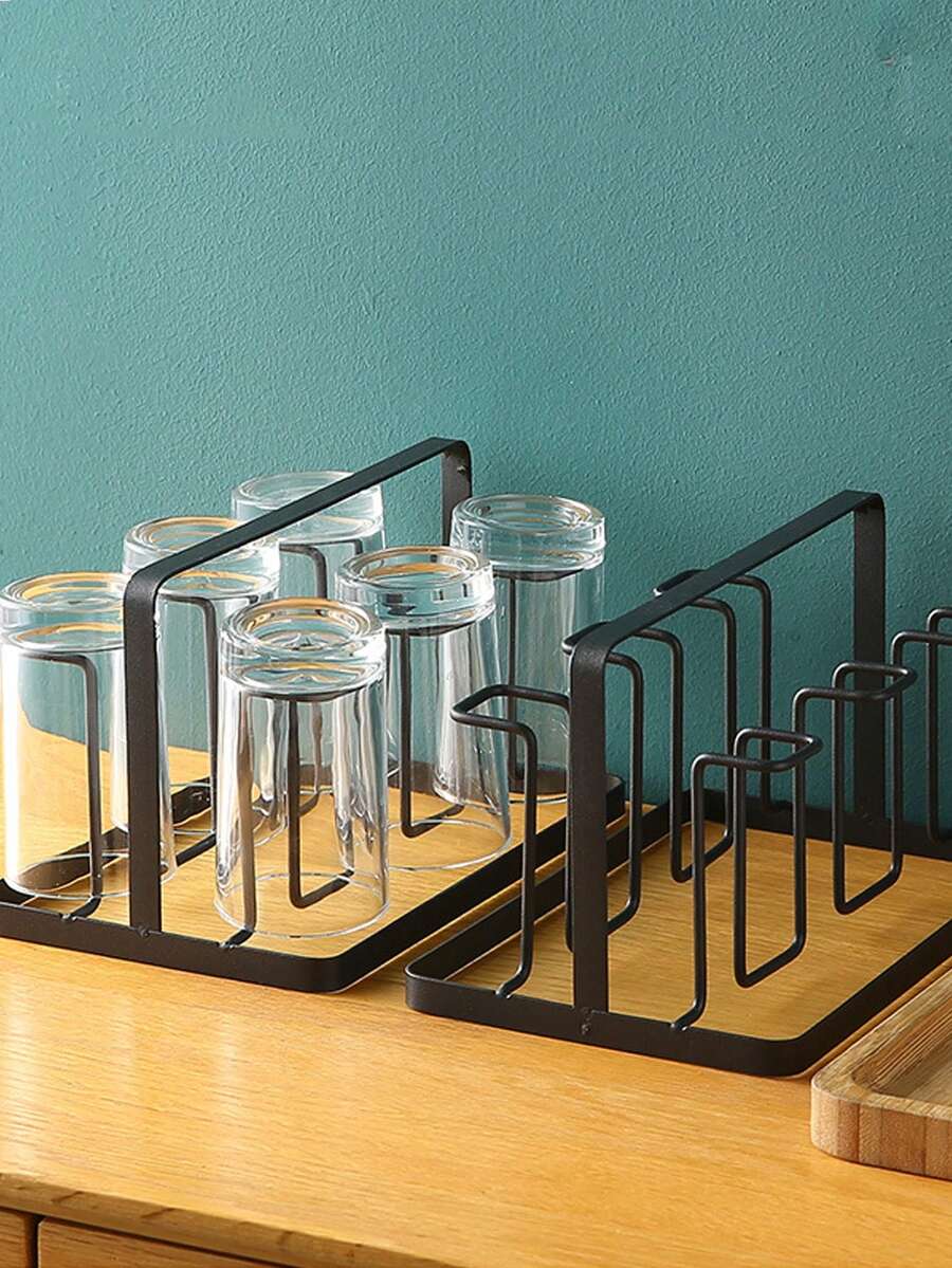 Giá treo cốc gắn tường, giá hứng nước, giá đựng cốc thủy tinh gia đình, móc treo cốc, giá phơi khô, quà tặng sáng tạo cho ngày lễ và tiệc tùng. - màu đen - Xem 1