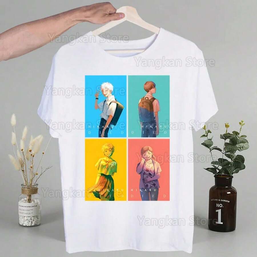 Camiseta Summer Hikaru Died M1en Casual Short Sve Tshirt Homme Manga UniS1ex Tshirt T1EEs 220G de algodón puro de manga corta para hombre y mujer, tejido grueso, resistente a las arrugas y que no se deforma fácilmente. Estilo sencillo y versátil, ligero y transpirable, perfecto para ir al trabajo, viajar, acampar, ir de compras y para el tiempo libre diario. - Blanco - Ver 1