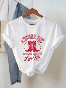 Divertido "Disculpe, parece que me amas" Bo-2Pure-Cotton - Blanco - Ver 11