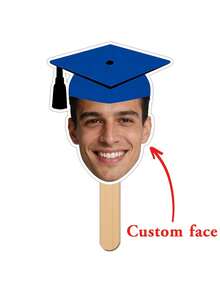 Personalized Graduation Silhouette Standee, Customized Graduation Cap Photo Fan, 2026 Graduate Photo Booth Props, Congratulations Graduate Fan Party Favors, DIY Graduation Party Photo Frame Souvenirs - Multicolor - View 2