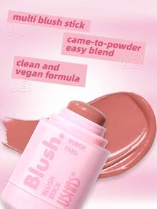 USHAS Silky Smooth Blush Stick, Multi-Purpose Luminous Cream Blush, Provides 8 Color Tones, Waterproof And Smudge-Proof Highly Pigmented Blush Cream, Lightweight And Long-Lasting Blush Cream Suitable For All Skin Tones, Perfect For Daily Makeup, Parties And Holidays - #06 Bubblegum Bloom - 查看 4