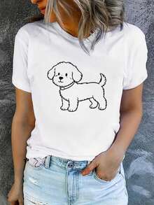 Women's T-Shirt, 100% Pure Cotton, Bohemian Style, With Artistic Floral Print, Casual, Basic, Short Sleeve, Fashionable. Women's T-Shirt With Vintage Bohemian Pattern, 100% Cotton, Soft, Breathable, Round Neck, Short Sleeve, Urban Boho Style. - 黑色 - 查看 7