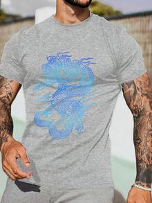 Camiseta Casual de Cuello Redondo para Hombres Talla Grande, Capa Base Versátil de Verano, TALLA PLUS - Color azul marino - Ver 10