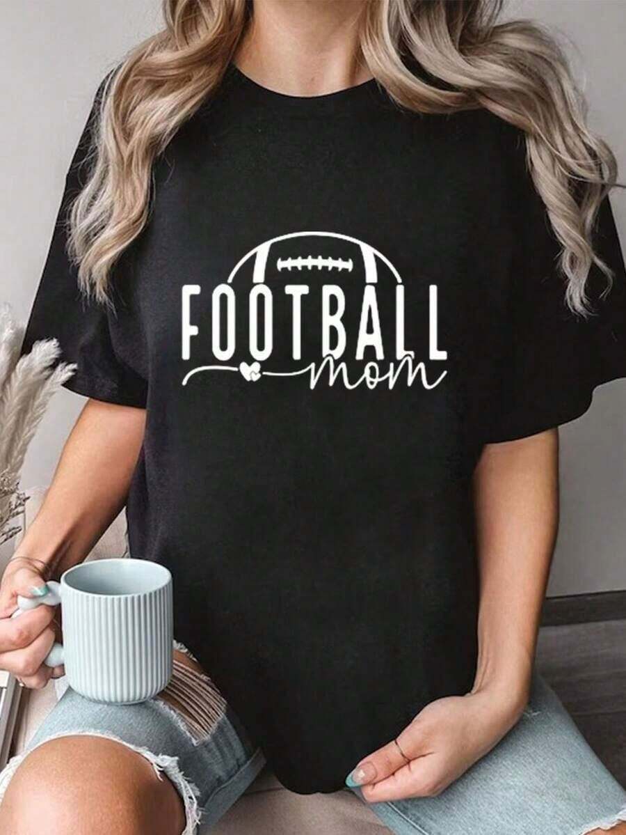 Camiseta Adorable para Mamá Futbolista, Regalo para Mamá Amante del Fútbol, Regalos para Mamá en la Temporada de Fútbol, Regalo del Día de la Madre para Mamá Futbolista - Negro - Ver 1