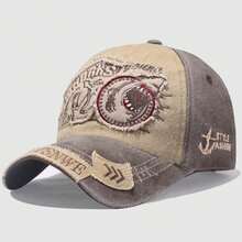 Gorra de béisbol con estampado de tiburón desgastado, estilo vintage y versátil de hip hop, adecuada para la calle, viajes, ajustable, para todas las estaciones - Tiburón parche - Ver 4