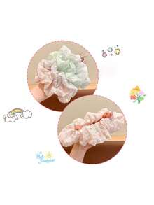1PC Mori Style Floral Hair Scrunchie, Women's High-End Hair Tie,Versatile, Rubber Band Hair Accessory Ponytail Scrunchie - Multicolor - View 6