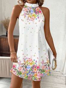 Clasi Vestido floral casual y holgado para mujer, apropiado para el verano - Multicolor 4 - Ver 5
