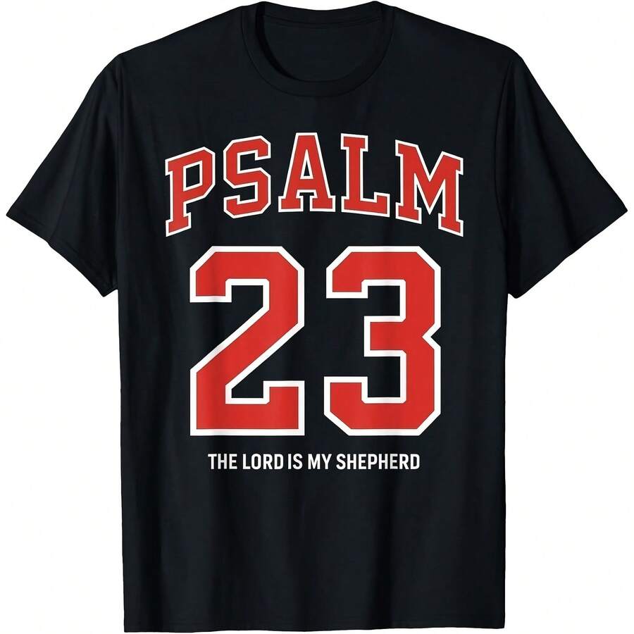 Psalm 23 The Lord Is My Shepherd T-Shirt - Black - View 1