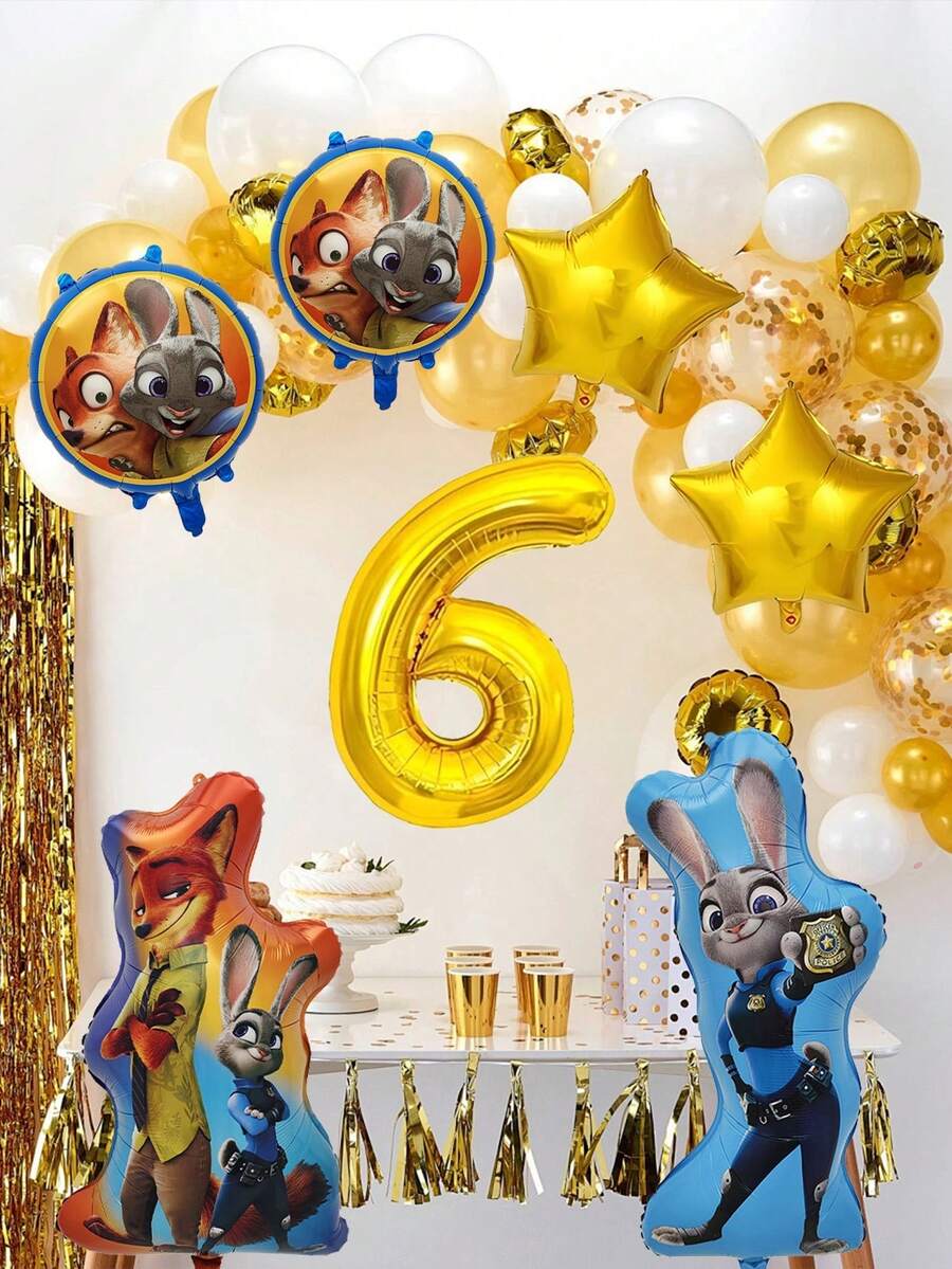 Disney Bộ bóng bay số chủ đề Zootopia cao cấp, bóng bay tráng bạc bền chắc với hình ảnh nhân vật và ngôi sao sống động, được làm từ chất liệu tráng bạc dày dặn, chống rách, có khả năng chịu được sử dụng nhiều lần. Các đường may được gia cố giúp ngăn ngừa bóng bị nổ trong quá trình bơm và sử dụng, đồng thời chất liệu tráng bạc được xử lý để chống phai màu do ánh nắng mặt trời. - Bóng bay - Xem 1