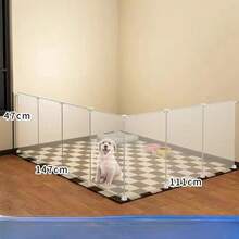Panneaux transparents de clôture pour animaux de compagnie de grande taille, librement combinables pour cages à chats, cages à chiens, cages à hamsters, cages à lapins, barrières d'isolement pour chiens, clôtures de cage à chiens, maison pour petit chien en peluche, clôture d'intérieur pour chien - Transparent - Voir 5