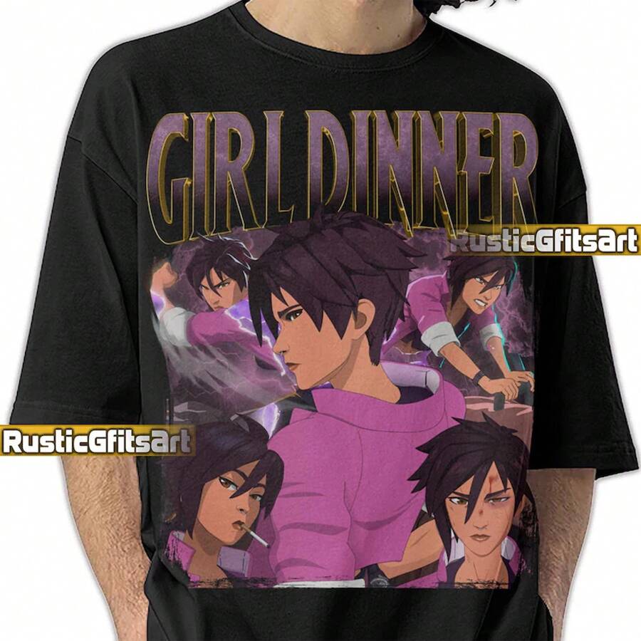 INVISIGAL GIRL DINNER Shirt, Invisigal Custom T-Shirt, Courtney Dispatch Vintage Bootleg Tees, Geschenk für Insivibitch-Fans - Schwarz - Übersicht 1