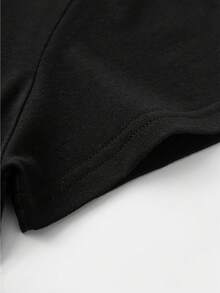 A Fun Heart-Shaped Printed T-Shirt Featuring A Floral Design Of The Human Brain. - Black - View 3