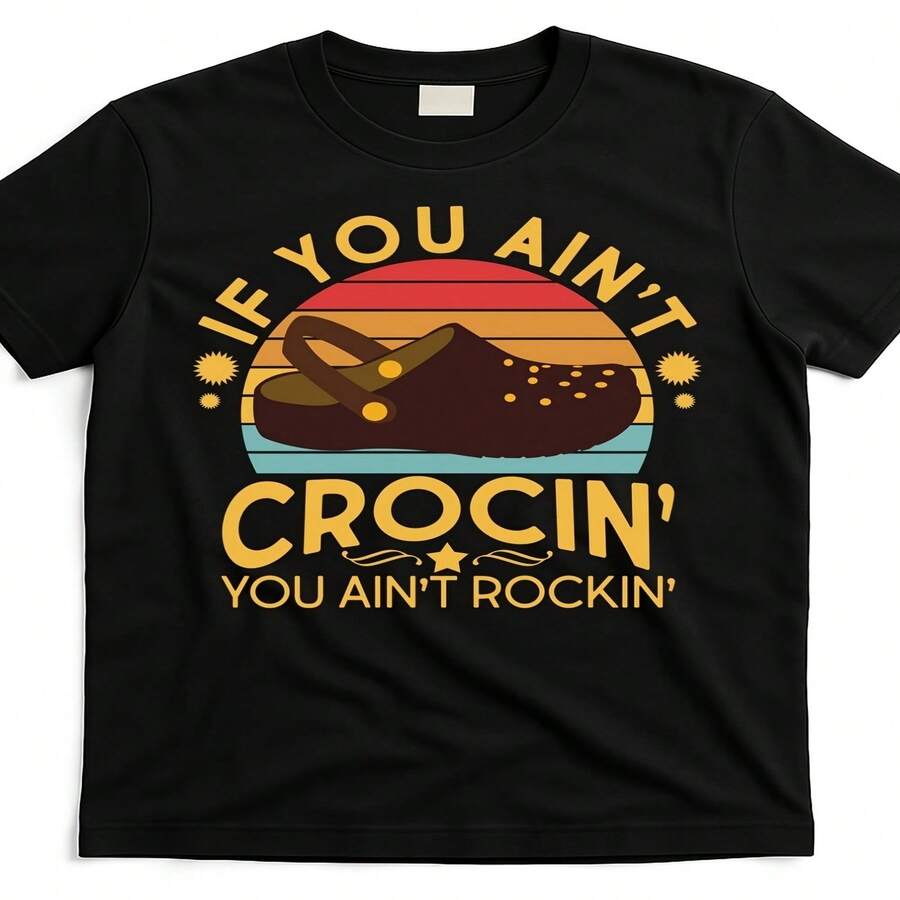 Divertidas frases decorativas exclusivas para el Día de la Independencia y el Día del Padre. ?Sin , no hay estilo rock! fiy852000 Camiseta negra unisex de manga corta estampada para verano de 2025, 100 % algodón, 220 g. - Negro - Ver 1