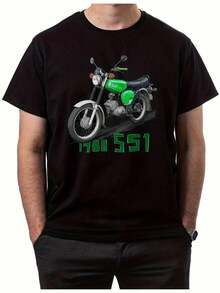 Camiseta de hombre, holgada y cómoda, Camiseta Retro de Motocicleta SIMSON 055 para Hombre - Camiseta con Gráficos Retro en Negro y Verde, Diseñada para Entusiastas de las Motocicletas, Una Camiseta Casual Adecuada para Todas las Temporadas, Diseñada por SIMSON, Camisetas para Todas las Temporadas - Camisetas con Estampados Vivos - Camisetas Lavables a Máquina. - Negro - Ver 1