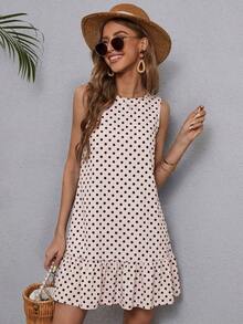 Vestido mini casual, de fiesta y de viaje con rayas y fruncido para mujer - Rosa Pálido - Ver 4