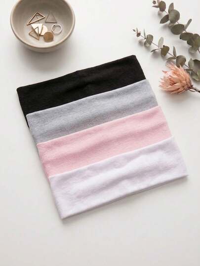4pcs/Set Solid Color Sports Headbands, Classic Solid Color Headbands Suitable For Daily Yoga, Workout Or Busy Time To Secure Hair - Fit For Girls, Soft Elastic Fabric Comfortable And Snug, Simple Colors Perfectly Match Any Outfit. Essential For Girl Who Love Easy Stylish Look. Hair Accessories Autumn Head Scarf Girl Bandana Fashion Head Wrap Fall Hair Band Winter For Vacation Outfits Girl