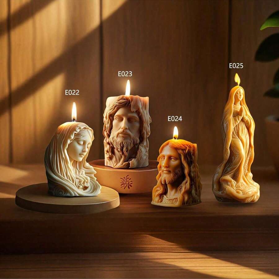 Cetakan Silikon Lilin Aromaterapi Seri Ikon Santo DIY 3D Relief Potret Lilin Religius Buatan Tangan Aromaterapi - ikon - View 1