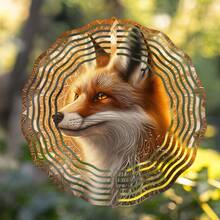 1pc 10-Inch Hanging Rotating Wind Chime, Fox Pattern, Dynamic Decoration For Balcony And Garden In Spring/Summer, With 360° Hook, High-Quality Gift For Friends (Pendant Not Included), Random Style - A - View 12