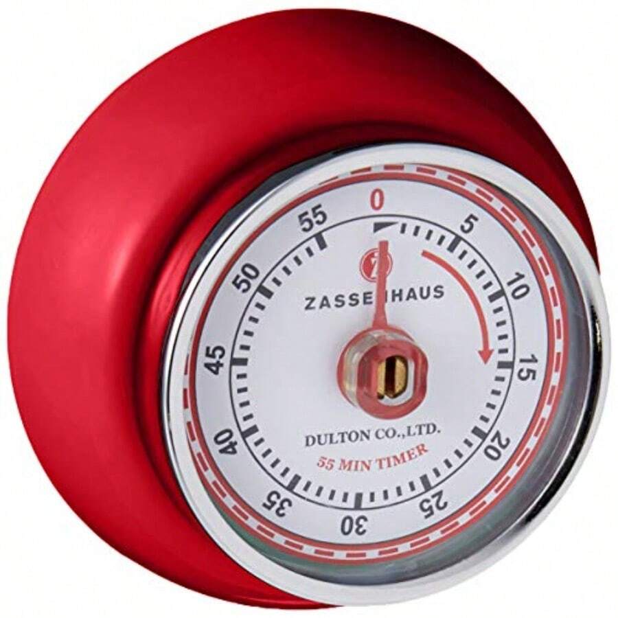 Zassenhaus M072327 Retro Magnetic Kitchen Timer, Red - Rojo - Ver 1