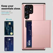 Ốp lưng điện thoại có khe đựng thẻ và ví cho Galaxy S26 Ultra S23 S22 S21 S20 S24 S25 FE S24 Ultra Plus A55 A56 A36 A16 A17, chống sốc và bảo vệ. - màu đen - Xem 6