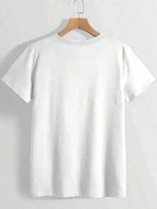 Camiseta de Algodón para Mujer 2026 - Estampado 'MARGARITA' en Negras, Corte Holgado, Manga Corta, Cuello Redondo, Transpirable, Ideal para Verano, Casual, Playa y Fiestas, Estilo de Playa Cómodo, Esencial para Uso Diario, Camisetas para Mujer, Ropa de Vacaciones para Mujer, Camiseta Gráfica, Camisetas Gráficas para Mujer, Camiseta de Verano, Camiseta Casual, Camisetas de Verano, Tops, Ropa de Verano para Mujer, Camiseta Estampada para Mujer. - Blanco - Ver 2