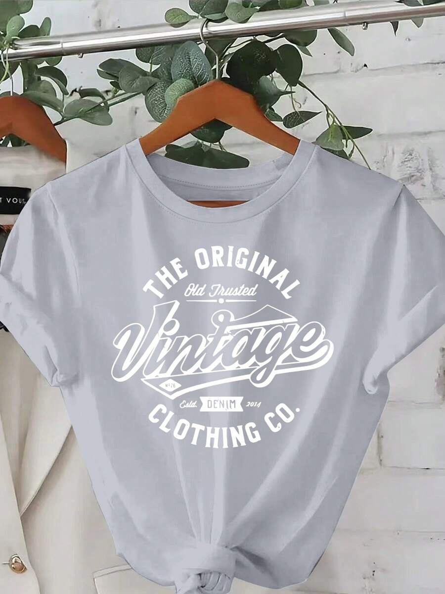 Tallas Grandes, Blusas de Manga Corta con Cuello Redondo de Tallas Grandes para Mujer - Corte Holgado Casual para Primavera Verano, Adecuadas para Usar en Primavera Verano, Lavables a Máquina, Blusas Holgadas para Combinar o para Conjuntos. - Gris Claro - Ver 1