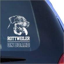 Rottweiler Clear Decal Sticker for Window, Rottie Dog Sign Art Print - Blanco - Ver 5