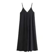 MUJER 2025 vestido largo rojo Slip para mujer, vestidos largos sexis con espalda descubierta para mujer, vestido de playa de verano para mujer, vestidos de fiesta drapeados para mujer - Negro - Ver 5