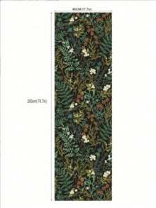 蕨类植物壁纸，自粘防水翻新壁纸，可移除精美墙贴，家居房间装饰，墙面艺术，墙面装饰，17.7 英寸 * 6.5/9.8 英尺 - 黑色 - 查看 4