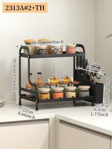 1pc Multi-Tier Spice Rack For Kitchen Countertop, Versatile Layered Storage Shelf For Organizing Spices, High Capacity Storage, Suitable For Home, Kitchen And Dining Room - Storage Rack - View 12