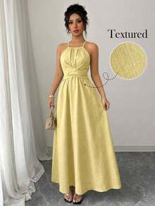 Women Midi Dresses - Goose Yellow - View 1