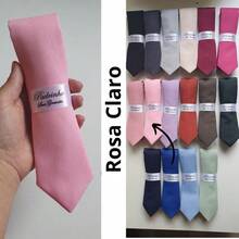 5 Semi Slim Groomsmen Ties - Colors - Baby Pink - View 3