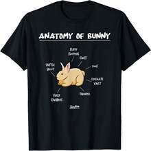 Anatomy of Bunny Rabbit T-Shirt - Negro - Ver 1