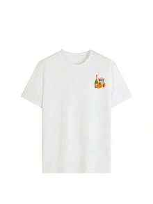 Camiseta de manga corta holgada para mujer, color blanco, con estampado floral naranja estilo Spritz Cocktail, de alta demanda.#Atuendo del Día#Vibraciones de Verano#Vibraciones de Playa#Atributos de estilo CocktailStyle, que ofrecen versatilidad para el uso diario, son agradables al tacto, ideales para fotos y altamente estéticos, con un enfoque en el estilo retro americano, el estilo de vacaciones de verano, la vibra relajada y la moda fresca, dulce y picante, perteneciendo a la categoría final de camisetas de manga corta holgadas para mujer.Es perfecto para todas las situaciones, como vacaciones de verano en la playa, selfies al atardecer, viajes con amigas, fiestas en la playa, picnics al aire libre, festivales de música y escapadas de vacaciones, y es un artículo imprescindible para crear atuendos estéticos de primavera y verano en la isla y dominar las normas de tránsito.#Estilo Costero#CasualChic#Impresión Tropical. TKCI - Blanco - Ver 3