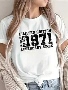 Limited Edition 1971 Short-Sleeve T-Shirt, A Printed Tee Perfect For Casual Wear, Suitable For Lounging At Home Or Informal Outings In The Food Service Industry. It Features A Lightweight, Durable Design And A Comfortable Fit, Making It Ideal For Everyday Wear. - 白色 - 查看 1