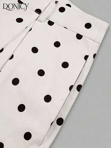Pantalones rectos plisados de cintura alta, de unicolor, para mujer, suaves y cómodos, versátiles, elegantes y casuales urbanos, adecuados para uso diario casual, citas, fiestas, San Valentín, carnaval y oficina - Albaricoque 2 - Ver 3