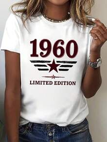 Limited Edition 60s Design Short-Sleeved Crew Neck T-Shirt, Specially Made For Women, A Casual Spring And Summer Outfit Choice - Unisex Loose Cotton Crew Neck Short Sleeve Urban Vintage Style T-Shirt. - 白色 - 查看 7