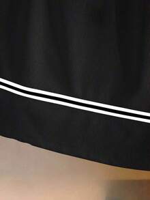 Blusa de cuello halter blanca con ribete negro.Ropa de playa, adecuada para otoño e invierno, uso casual en la oficina, versátil, Navidad, Año Nuevo, uso casual y elegante diario, atuendo profesional de maestro urbano - Negro - Ver 3