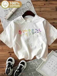 Camiseta de mujer para primavera y verano - Blanco - Ver 2
