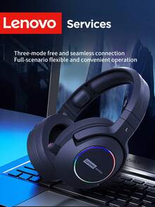 Lenovo 联想E10无线游戏耳机，支持蓝牙5.4、2.4G和Type-C三模连接，RGB低延迟，带ENC降噪麦克风，适用于PC、笔记本电脑、PS5和手机。 - 查看 8