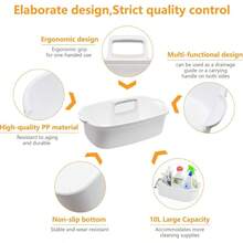 Portable Shower Caddy Organizer With Handle, Multi-Purpose Cleaning Supply Storage Basket For Bathroom, Under Sink & Home Organization, White - White + 1 Pack - View 4