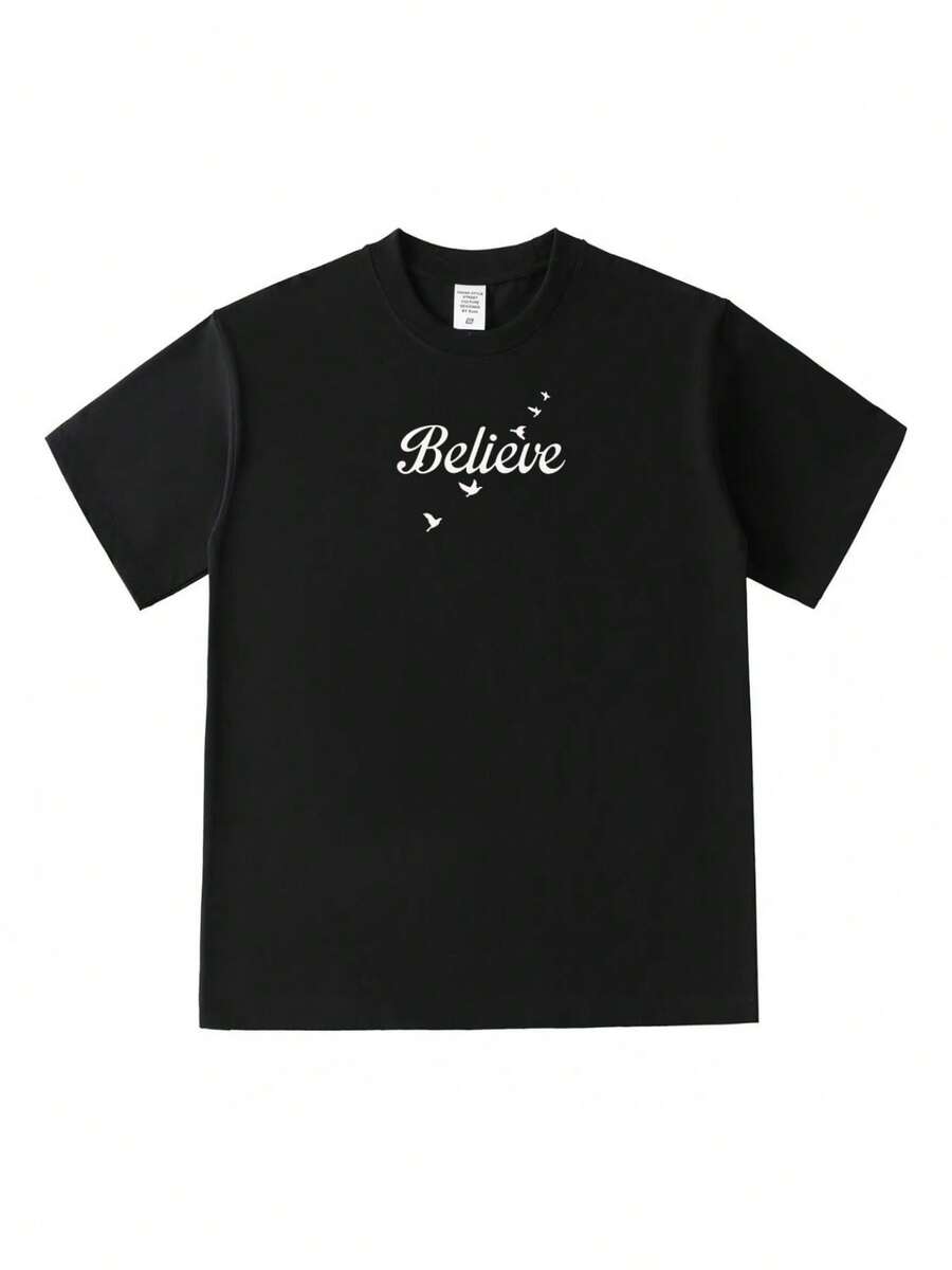 Camiseta unisex de manga corta, para hombreTripulaciónCuelloCortoMangaCamisetaconCreeVolandoPájaroEscrito a manoImprimir-InformalCorte HolgadoVeranoCamisaRedondoCuelloAdecuadoparaDiarioDesplazamiento diarioJuventudCómodoBaseCapaSuperior,MáquinaLavableVersátilArmarioJugadores esencialeshombre, , , Dazymujer,romwehombres, bohochic,maestrasregalos,camisetaparaconjuntos de mujercon curvasparamu,y2k, - Negro - Ver 1