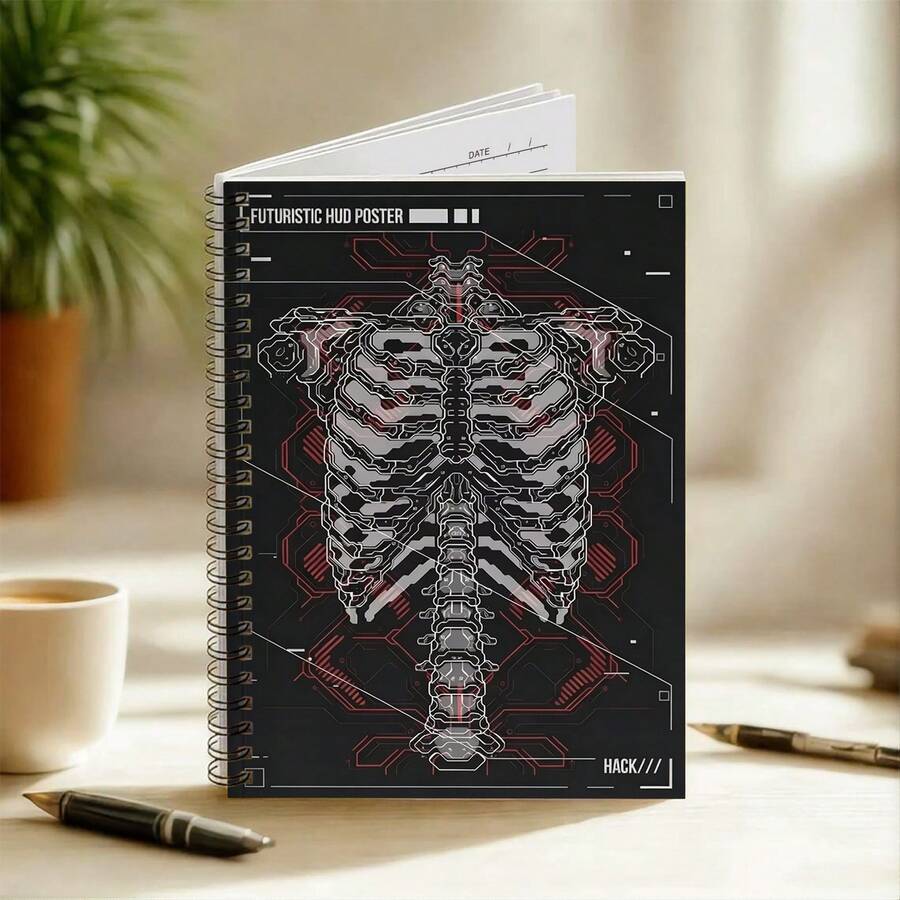 1 buah Buku Catatan Spiral A5, Kertas Bergaris, Alat Tulis Kembali ke Sekolah, Buku Catatan Mata Pelajaran, Perencana Harian, Hadiah Kreatif, Perlengkapan Belajar, Perlengkapan Penting Kembali ke Sekolah - Tengkorak Kreatif - View 1