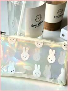 Bolsa de almacenamiento portátil con estampado de conejo Miffy, bolsa de lona portátil adecuada para cosméticos y artículos de papelería, dulce regalo de cumpleaños, vacaciones, regreso a la escuela o graduación para niñas - Multicolor - Ver 4