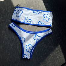 Nuevo bikini sexy sin tirantes de dos piezas estilo ins. - Azul - Ver 1