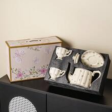 WGROOM 1 Set (Single Cup & Saucer / Single Teapot / 1 Teapot 2 Cup & Saucer Gift Box) Ceramic Coffee Cup & Saucer Household Kitchen Dining Room Living Room American Latte Coffee Cup, Water Cup, Tea Cup, Mug, Water Bottle, Industrial Tea Pot Set, Suitable For Outdoor, Wedding, Party, Gift, Birthday - Multicolor - View 13