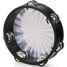 Radiant Handheld Tambourine With Double Row Jingles – 6"/8"/10" Reflective Church Percussion Instrument For Adults, KTV Party & Worship, Orff Music Gift (1pc) - Multicolor - View 5