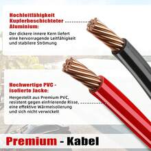 6 m Starthilfekabel, 1500 Ampere Starthilfekabel mit 4 vollisolierten Klemmen, geeignet für Pkw, SUVs, Lkw und Wohnmobile, ohne Batterie - Schwarz und Rot - Übersicht 5