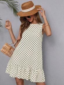 Vestido mini casual, de fiesta y de viaje con rayas y fruncido para mujer - Amarillo claro - Ver 5